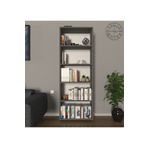 Mirobi Modern 5 Raflı Kitaplık Dekoratif Kitaplık Antrasit Mrb-Ktp-5Rf-Dkrtf
