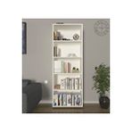 Mirobi Modern 5 Raflı Kitaplık Dekoratif Kitaplık Beyaz