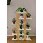 Mirobi Mrb-Flr-6Rf-Ahs-Cck Flora Saksı Standı Saksılık Dekoratif Çiçeklik Rafı Dekoratif Boy Beyaz Raf Ayak Atlantikçam