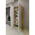 Mirobi MRB-LS-AYN-AYKBLK Lisa Boy Aynalı Çok Amaçlı Dolap Ayakkabılık Atlantik Çam Beyaz