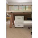 Mirobi MRB-MRL-3ÇKM-TKR-KSN Mirello 3 Çekmeceli, Kilitli, Tekerlekli Masa Altı Keson Beyaz