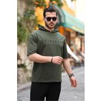 Miron Haki Originals Nakışlı Kapşonlu Iki Iplik Kısa Kollu Tişört- 2404
