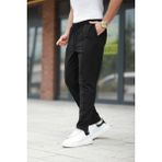 Miron Siyah Çımalı Bel Lastikli Modern Fit Erkek Jogger PANTOLON-2527 - 2XL