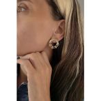 Mirror Damla Çiçek Figür Altıgen Model Çelik Küpe