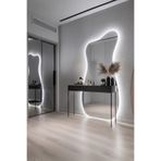 Mirror Home Decor Art Asimetrik Dalgalı Organik Form Dekoratif Boy Aynası – Modern Tam Boy Yer Aynası