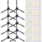 Mirror32 Elektrikli Süpürge Aksesuarları Kiti Panda X500, Gutrend JOY90/FUN 110, CR120/CEN540 Hepa Filtre x 5 Adet + Yan Fırça x 10 (Yurt Dışından)