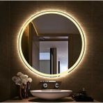 Mirrorland MODERNO 60 cm Çapında Kumlamalı Yuvarlak Ledli Dekoratif Ayna Çerçevesiz Tasarım