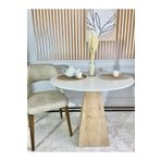 MIRRORLANDHOMEDESIGN 100 Cm Safir Meşe Ayaklı Ahşap Yemek Masası - Fungi Serisi - Çalışma Masası - Balkon ve Kafe Masası