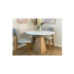 MIRRORLANDHOMEDESIGN 90 Cm Safir Meşe Ayaklı Ahşap Yemek Masası - Fungi Serisi - Çalışma Masası - Balkon ve Kafe Masası