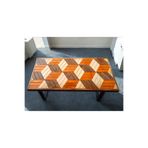 MİRRORSS 3D Geometrik Küp Desenli Loft Dekoratif Orta sehpa 90 X 45 cm ofis sehpaları
