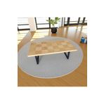 MİRRORSS Ahşap vernikli Orta sehpa ahşap 120 X 60 cm çay kahve ofis salon sehpası metal ayak