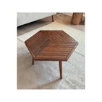 MİRRORSS Altıgen Geometrik Yan Sehpa Orta sehpa ceviz renk 70 X 60 cm ofis salon çay kahve sehpası