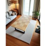Mirrorss Doğal Orta Sehpa Vernikli 120 x 60 cm Ofis Salon Sehpası Retro Tasarım