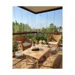 MİRRORSS Orta sehpa ahşap vernikli konik ayak 120 X 60 cm yükseklik 42 cm Office salon balkon sehpası