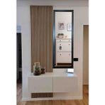 Mirrorss Siyah Ahşap Çerçeveli 130 x 45 cm Dikdörtgen Boy Ayna – Hol ve Antre Dekorasyonu için Zarif Tasarım