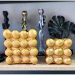 Mirsa Global Dekoratif 2 Li Bubble Biblo Polyester Gold Renkli