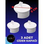 Mirvano 3 Adet, Gider Kapağı,yer Süzgeci, Izgarası Plastik Gider Kapağı Beyaz