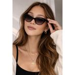 mirvia Kadın Siyah Cat Eye Güneş Gözlüğü Degrade Cam Zarif İnce Çerçeve UV400 Korumalı