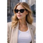 mirvia Kadın Siyah Cat Eye Güneş Gözlüğü Şık Modern Tasarım UV400 Korumalı