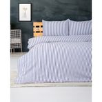 Mirvona Home Çizgili Tek Kişilik Lastikli Çarşaflı Nevresim Takımı - Lacivert - 160 x 220 cm