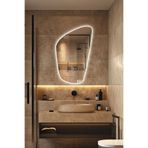 Mirze Life 105x65cm Beyaz Ledli Banyo Aynası, Modern Tasarım Led Aydınlatmalı Duvar Aynası