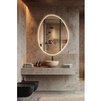 Mirze Life 65x50cm Gün Işığı Aydınlatmalı Modern Banyo Aynası, Estetik Tasarım Ledli Kuaför Makyaj Aynası