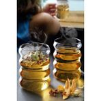 Mis Kitchen 2 Adet 300 ml Cam Şerit Şeklinde Isıya Dayanıklı Bardak | 2 Adet Cam Pipetli Soğuk Kahve ve Kokteyl Bardağı