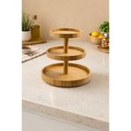 MİS KİTCHEN 3 Katlı Bambu Döner Sunumluk Organizer Stand Meyvelik Kuruyemiş Standı Dekoratif