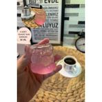Mis Kitchen 6 Adet Lüxs Mini Kahve Yanı Cam Su Bardağı 6 Kişilik Sunum Bardağı Boncuk ve Üzüm Model 90 ML - Şeffaf