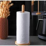 Mis Kitchen Dairesel Tasarımlı Bambu Rulo Havluluk ve Peçete Standı MK45644 - Açık Kahverengi