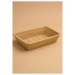 MİS KİTCHEN Dikdörtgen Hasır Rattan Ekmek Sepeti – Dekoratif Sunum Sepeti - Masa Sepeti 28x21 cm