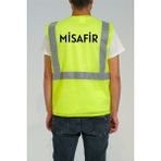 Misafir Baskılı Reflektörlü Ikaz Yeleği 10 Adet Sarı Renk - XL