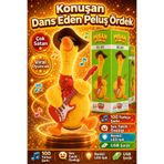 misan Türkçe Müzikli Dans Eden Taklitçi Peluş Oyuncak Ördek Sarı Şapkalı Gitarlı