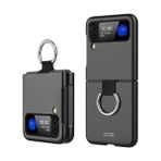 Miscase Samsung Z Flip 3 Yüzüklü Standlı Mat Kılıf&kapak - Siyah - Samsung Galaxy Z Flip