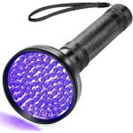 Misda Store 100 LED 395NM Mor Işık Uv El Feneri - Ultraviyole Siyah Fener - Ev Otel Evcil Hayvan Para