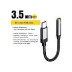 Misda Store 15CM Type C To 3.5mm Aux Kulaklık Ses Dönüştürücü Adaptör, Hifi Ses Destekli Aux Çevirici