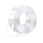Misda Store 5 Metre Su Sızdırmaz Çift Taraflı Şeffaf Bant LTS-BND07 (Uzunluk 5m, GENIŞLIK:30MM, Kalınlık:1mm) Ekstra Güçlü Yıkanabilir Ince Nano Bant, Halı, Ev, Mutfak, Banyo, Araba Veya Ofis