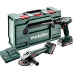 Misda Store 685204500 Combo 2.4.3 Bs 18 Akülü Matkap + W 18 L 9-125 Akülü Avuç Taşlama Seti (1 Adet 4.0 Ah 18V Akü + 1 Adet 2.0 Ah 18V Akü + Şarj Cihazı)