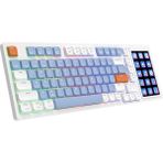 Misda Store Ajazz AKP815%75 Low Profile Mekanik Klavye, 4.33'' LED Dokunmatik Ekranlı, Programlanabilir Rgb Gasket Kablolu Klavye, 16 Tuşlu Özel Masa Kontrolcüsü (Mavi Beyaz - Kırmızı Switch)