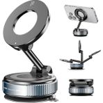 Misda Store Araba Için 360° Ayarlanabilir Vakumlu Manyetik Telefon Tutucu, Katlanabilir, Mag-Safe Uyumlu, iPhone 12-16, Samsung, Pixel, Oneplus, Motorola, Nokia, Lg, Sony, Htc Vb.
