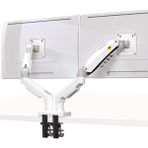 Misda Store Bayou Nb Çift Monitör Masa Montaj Standı Tam Hareket Döner Bilgisayar Monitör Kolu Iki Ekran Için 17-27 Inç ile 4.4~20 Lb Yük Kapasitesi Her Ekran Için F160-W