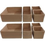 Misda Store Bej Çekmece Içi Düzenleyici Organizer Set - Çok Amaçlı Dolap Içi Kutu Seti