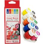 Misda Store Boya 10 Renk x 20 ml Su Bazlı Tüp 1 Paket Südor Guaj Boya Seti Şişe Içerisinde 10 Lu