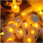 Misda Store Dekor Işıklı Ramazan Mumları 24 LED Işıklı Mum Gün Işığı Pilli LED Işık Mum Pilli Mum Gün Işığı LED Gün Işığı
