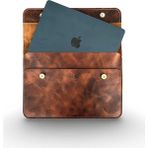 Misda Store Deri MacBook & Laptop & iPad Çantası, MacBook Air 13.3 Inç, MacBook Pro 14 Inç, 14 Inç ve Maksimum 2 cm Kalınlığındaki Tüm Markalar Için Uyumlu Laptop Kılıfı (Taba)