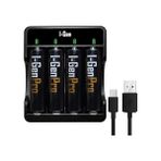 Misda Store G429 4'lü Pil Şarj Aleti + 4 Adet Aa Pro 2950 Mah Şarjlı Kalem Pilli Set