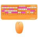 Misda Store Geezer Kablosuz Klavye Mouse Set - 106 Tuşlu Ingilizce Q, Notebook Laptop Uyumlu, Ev ve Ofis Için Bilek Destekli, USB Dongle ile Bağlantı G100 (Turuncu)