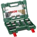Misda Store Home And Garden Accessories 91 Adet V-Line Titanyum Matkap ve Uç Seti (Ahşap, Taş ve Metal Için, Cırcırlı Tornavida ve Manyetik Çubuk Dahil, Delme ve Vidalama Aletleri Için Aksesuarlar)