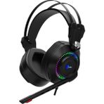 Misda Store HT405 3.5mm Jack+Usb Kulak Üstü Rgb LED Aydınlatmalı Konforlu Kulak Yastıkları 50MM Hassas 100DB Ses Sürücüleri Askılı Kafa Bandı Profesyonel Tip Kablolu Mikrofonlu Oyuncu Kulaklığı Siyah