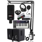 Misda Store Impressive Paket-3 Stüdyo Ekipmanları Seti (Monitör Mikrofon Ses Kartı Kulaklık Midi Klavye)